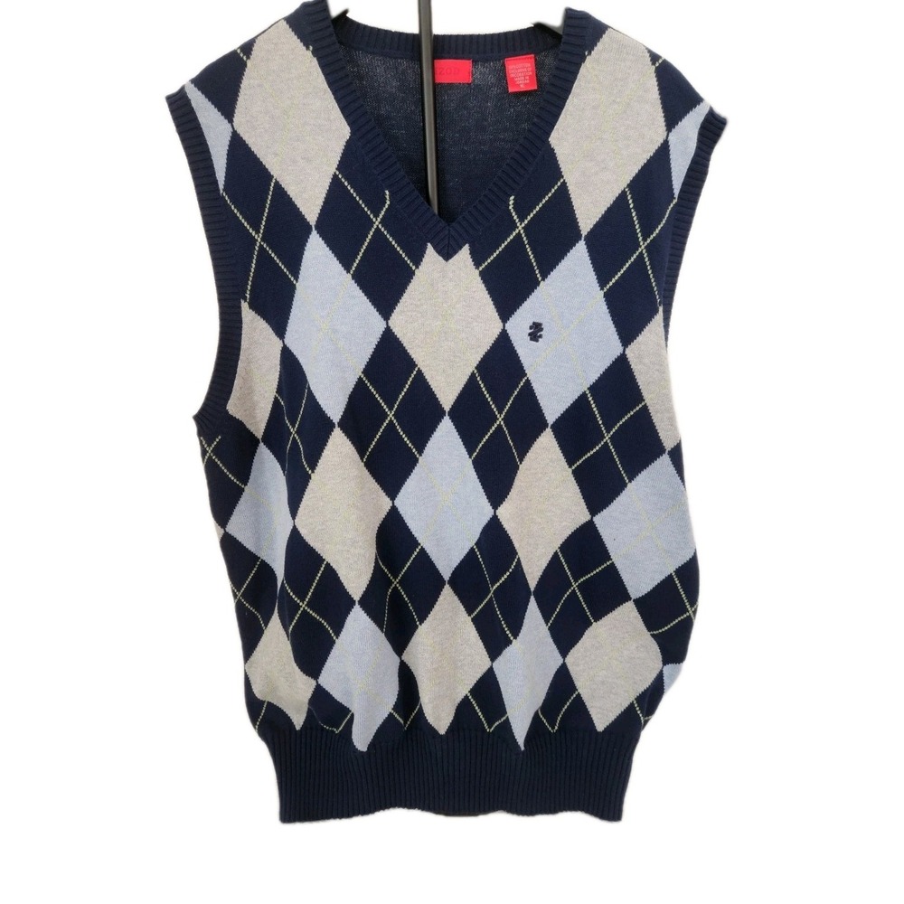 IZOD Argyle Sweater Vest Golf Sleeveless Preppy Academia Mens X-Large